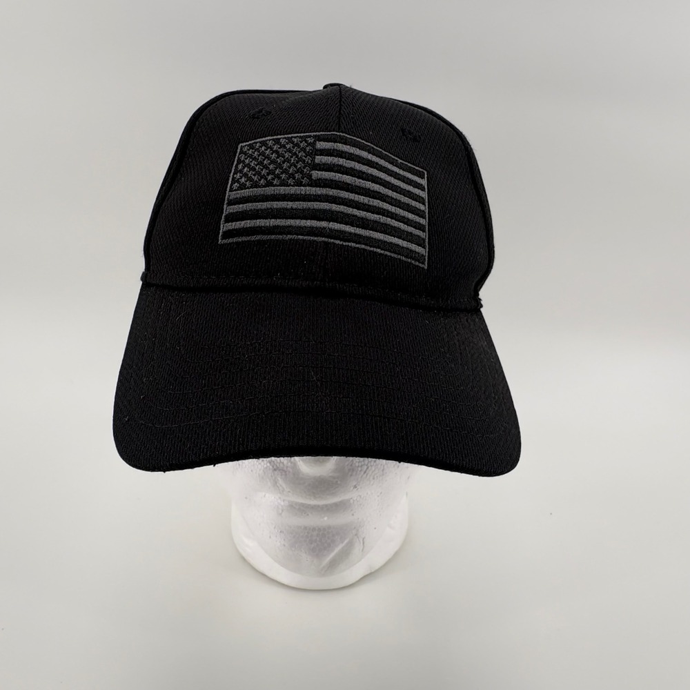 H3 Headwear Black Baseball Cap American Flag‎ OSFM Adjustable Snapback